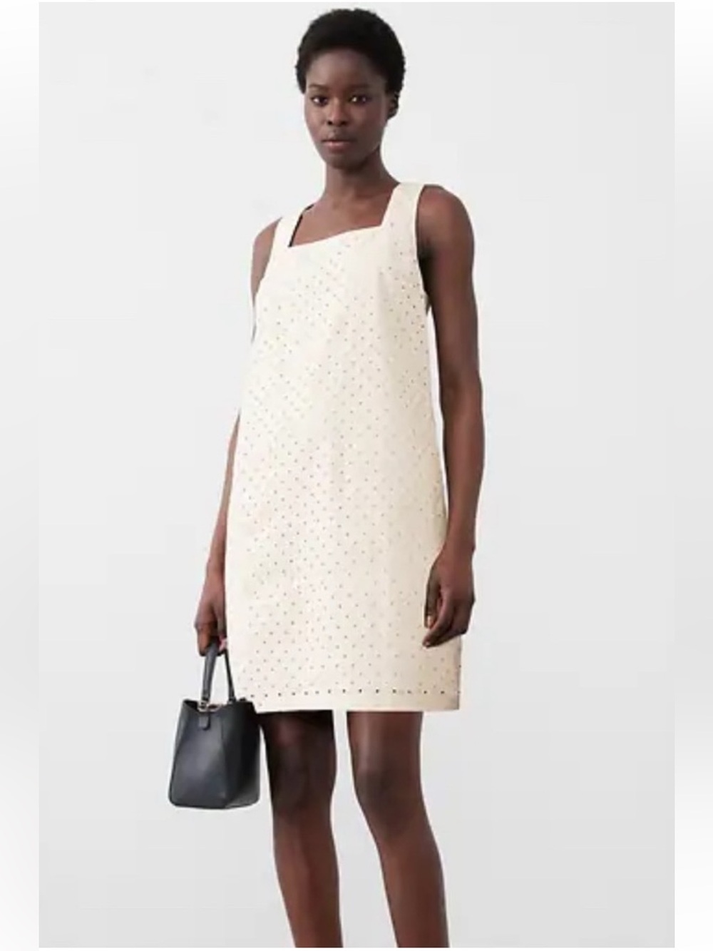 Banana Republic Dress NWT Beige L Eyelet 100% Cotton Tank